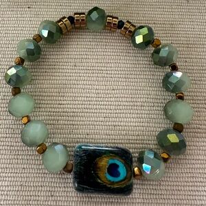 Handcrafted Aqua Goddess Beaded Bracelet 💫